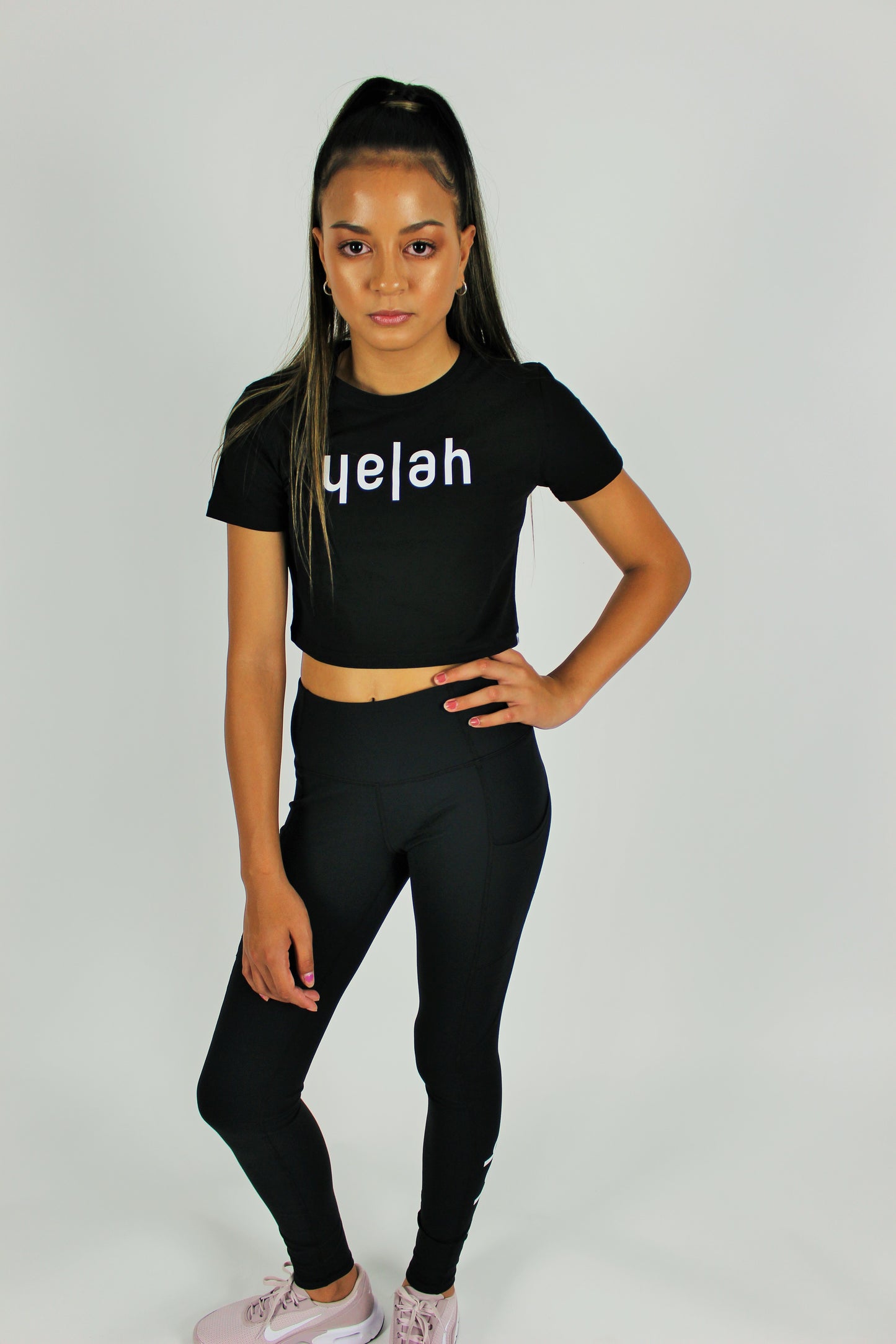 B&W Crop T-Shirt Black
