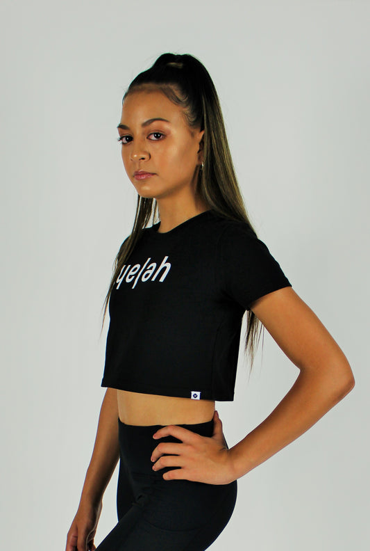 B&W Crop T-Shirt Black