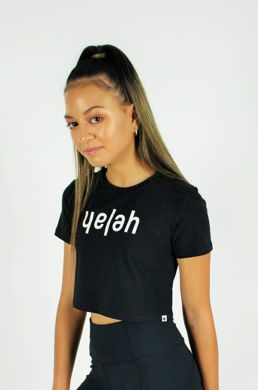 B&W Crop T-Shirt Black