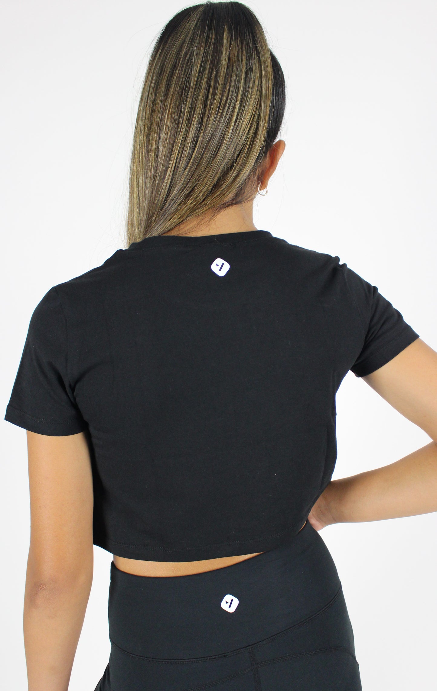 B&W Crop T-Shirt Black