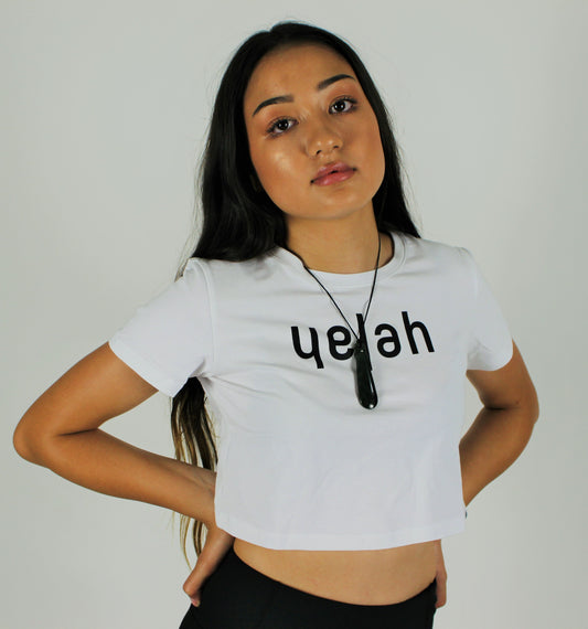 B&W Crop T-Shirt White