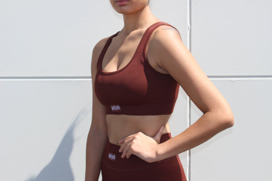 Seamless Ribbed Bra - Chocolate