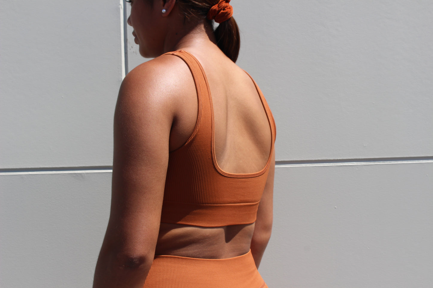 Seamless Ribbed Bra - Caramel
