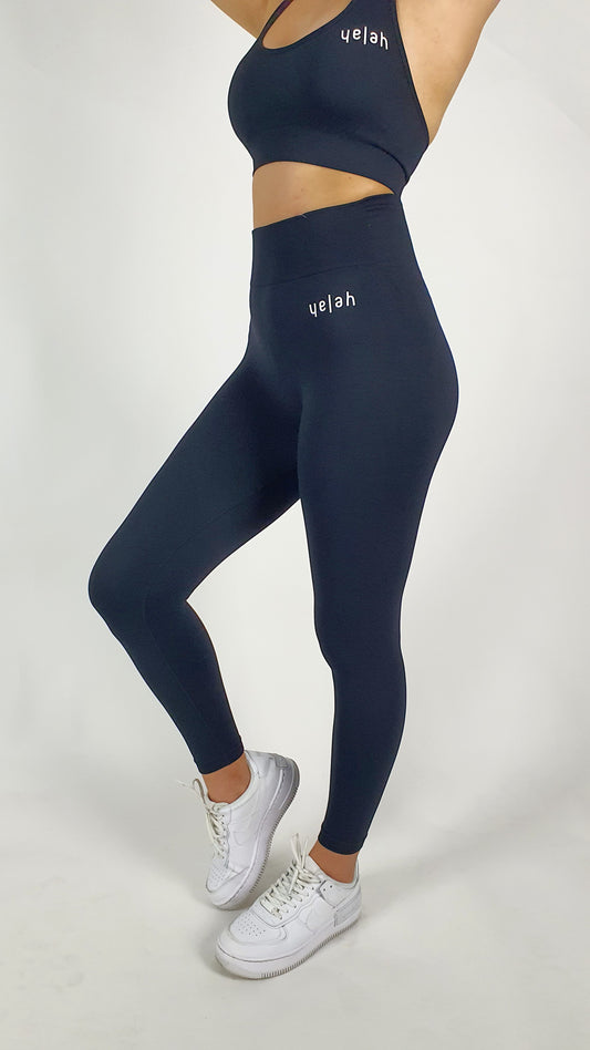 High Waisted Seamless Leggings - Black