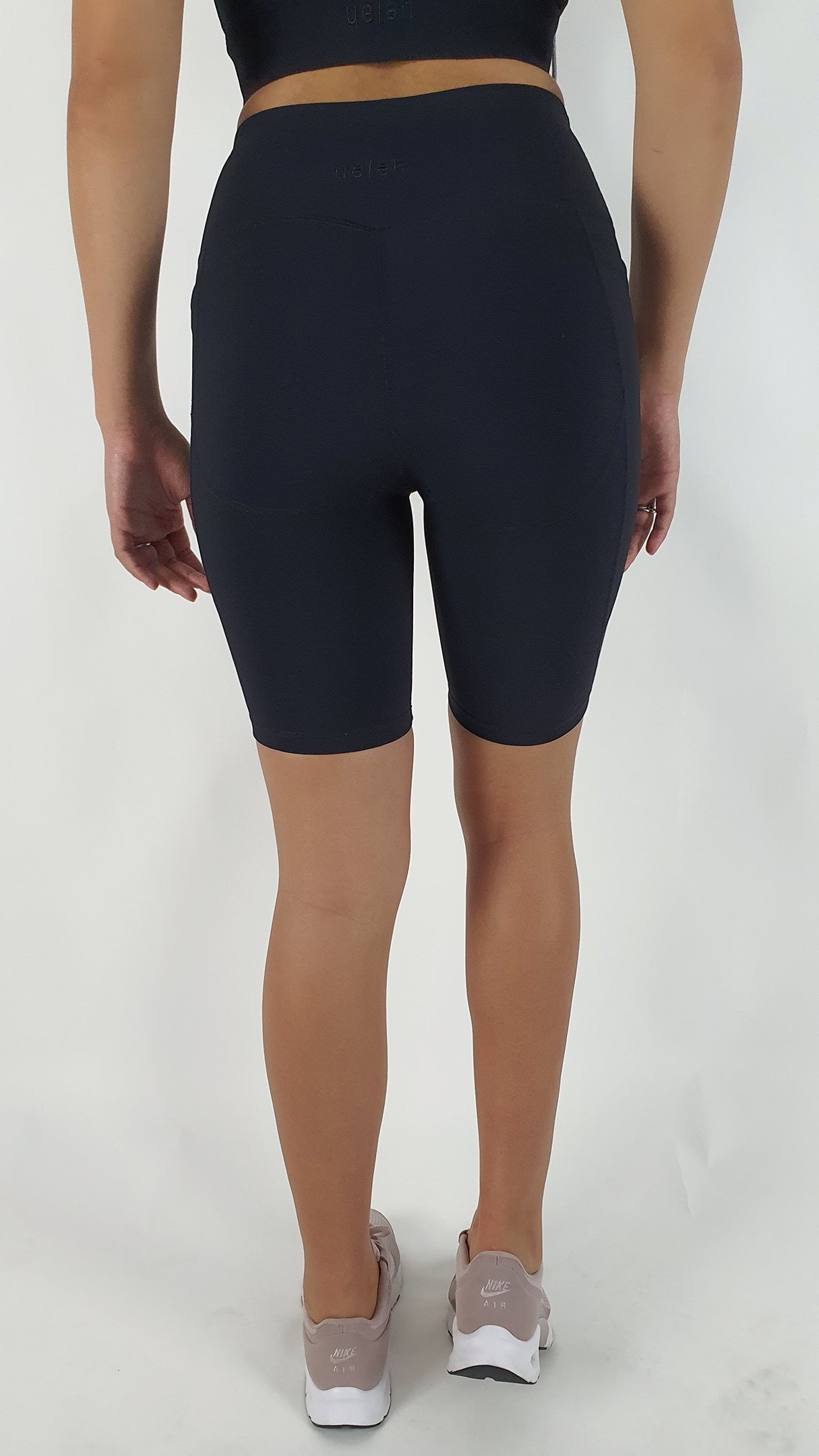 Black on Black Ribbed Bike Shorts