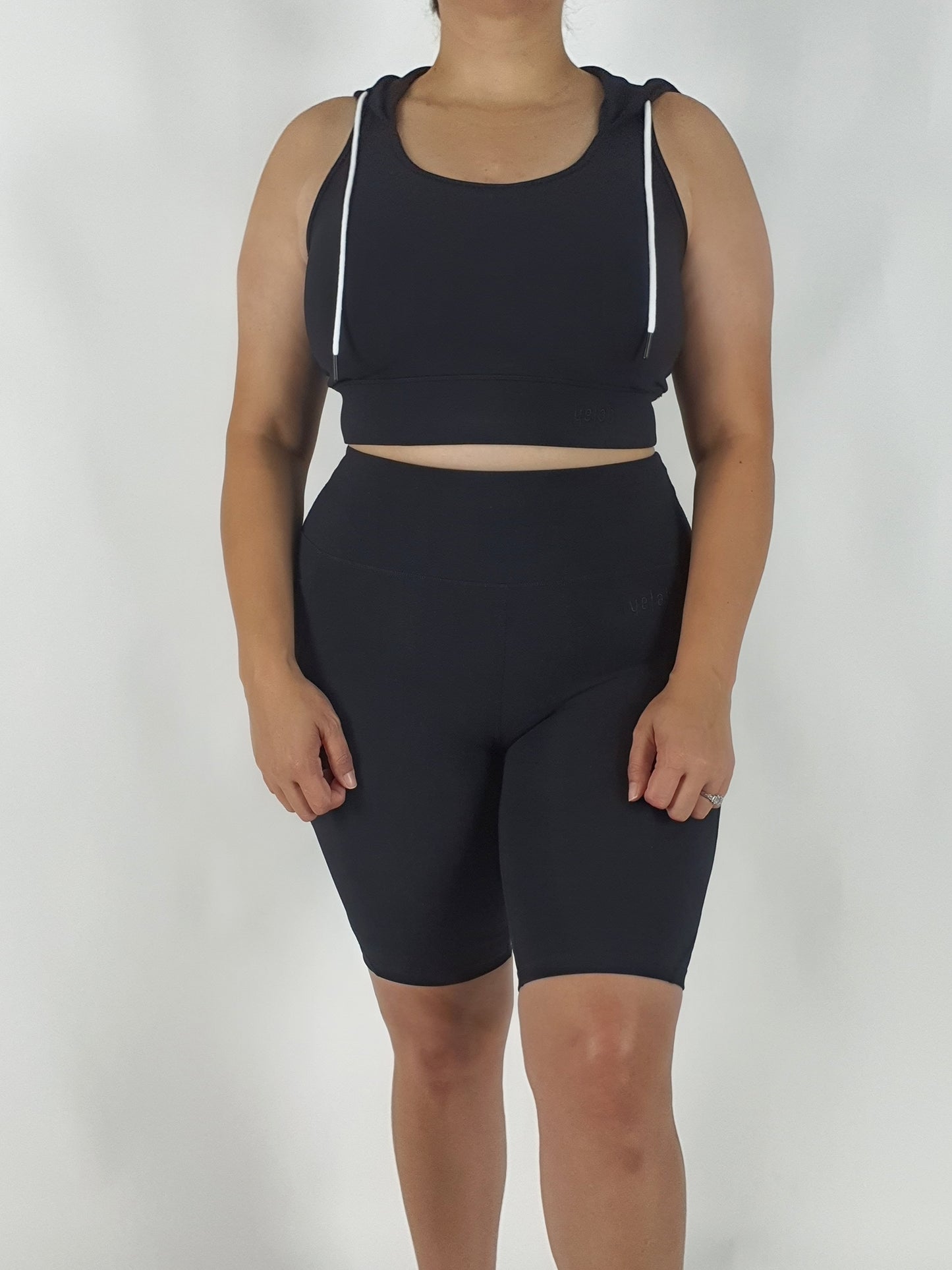 Black on Black Ribbed Bike Shorts