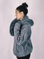 Yelah Puff Print Hoodie in Charcoal