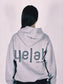 Yelah Puff Print Hoodie in Grey