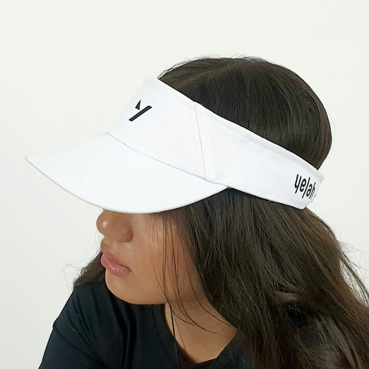 B&W Visor Cap White