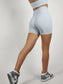High Waisted Seamless Mini Shorts - Blue Grey